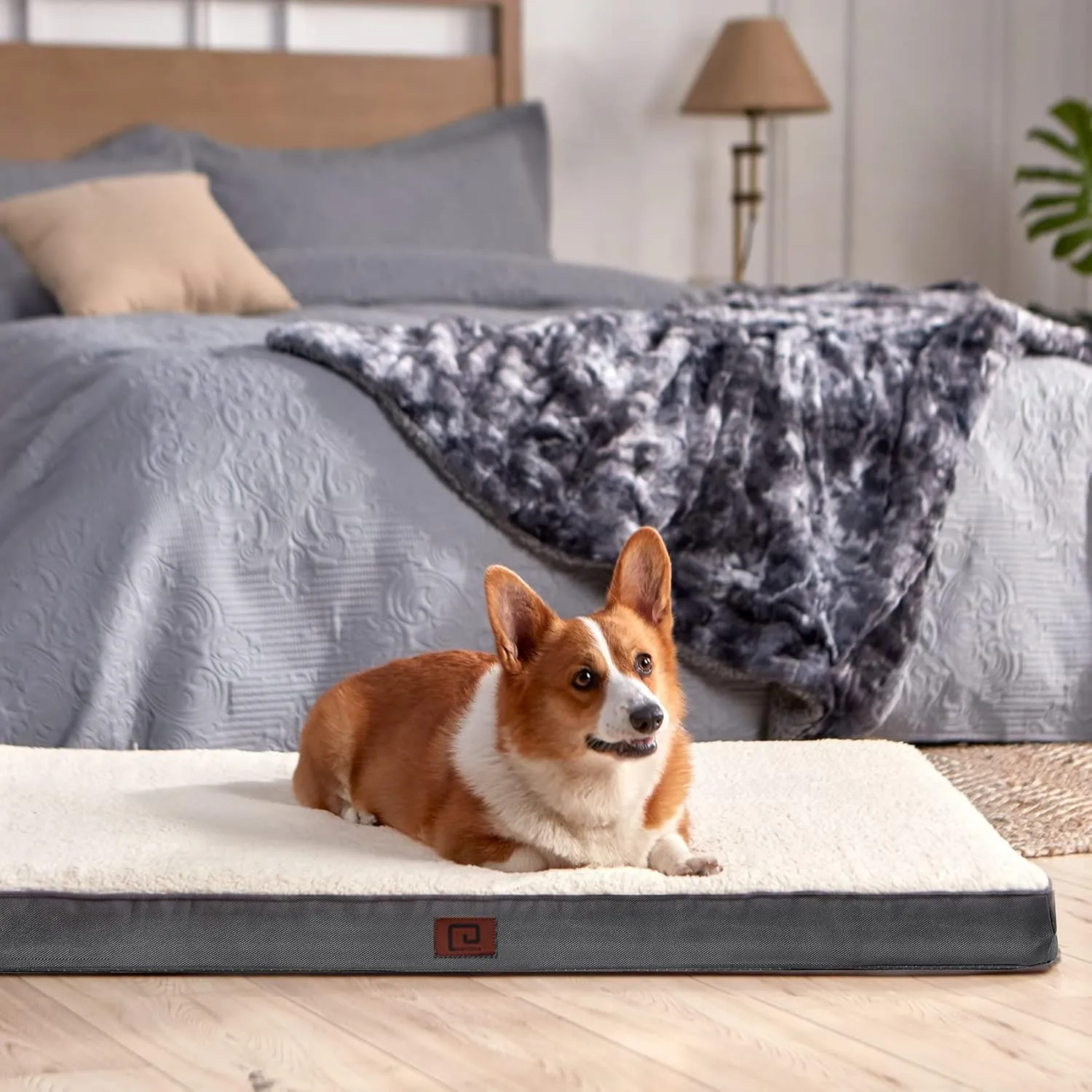 EHEYCIGA Orthopedic Dog Beds, Egg Crate Dog Bed Pet Mat with Washable Removable Cover, All Size Dogs