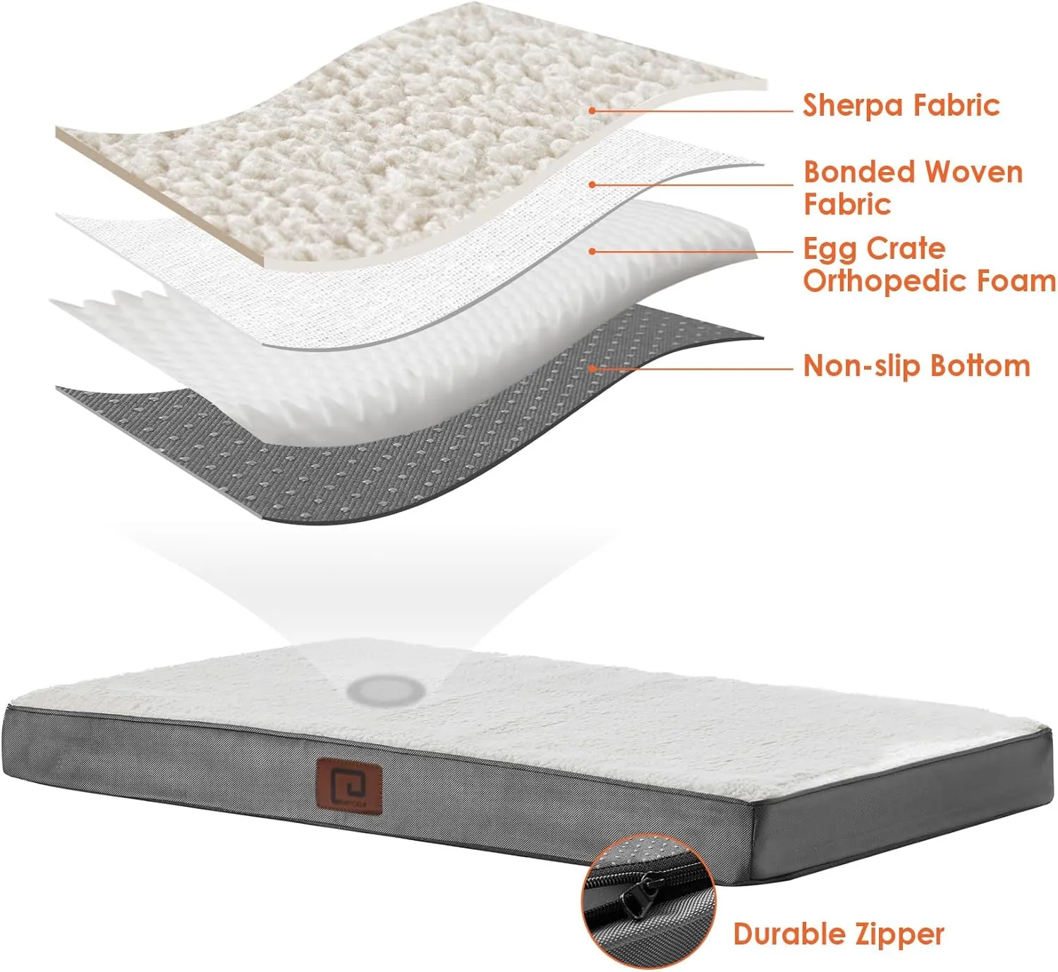 EHEYCIGA Orthopedic Dog Beds, Egg Crate Dog Bed Pet Mat with Washable Removable Cover, All Size Dogs