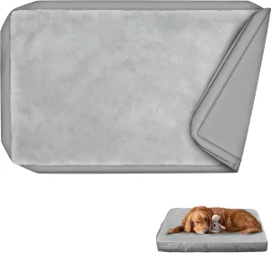 Explore Land Waterproof Dog Bed Cover Machine Washable Fluffy Dog Bed Replacement Cover for 36 Inch Crate, 36Lx23Wx3.5H inch, Gray
