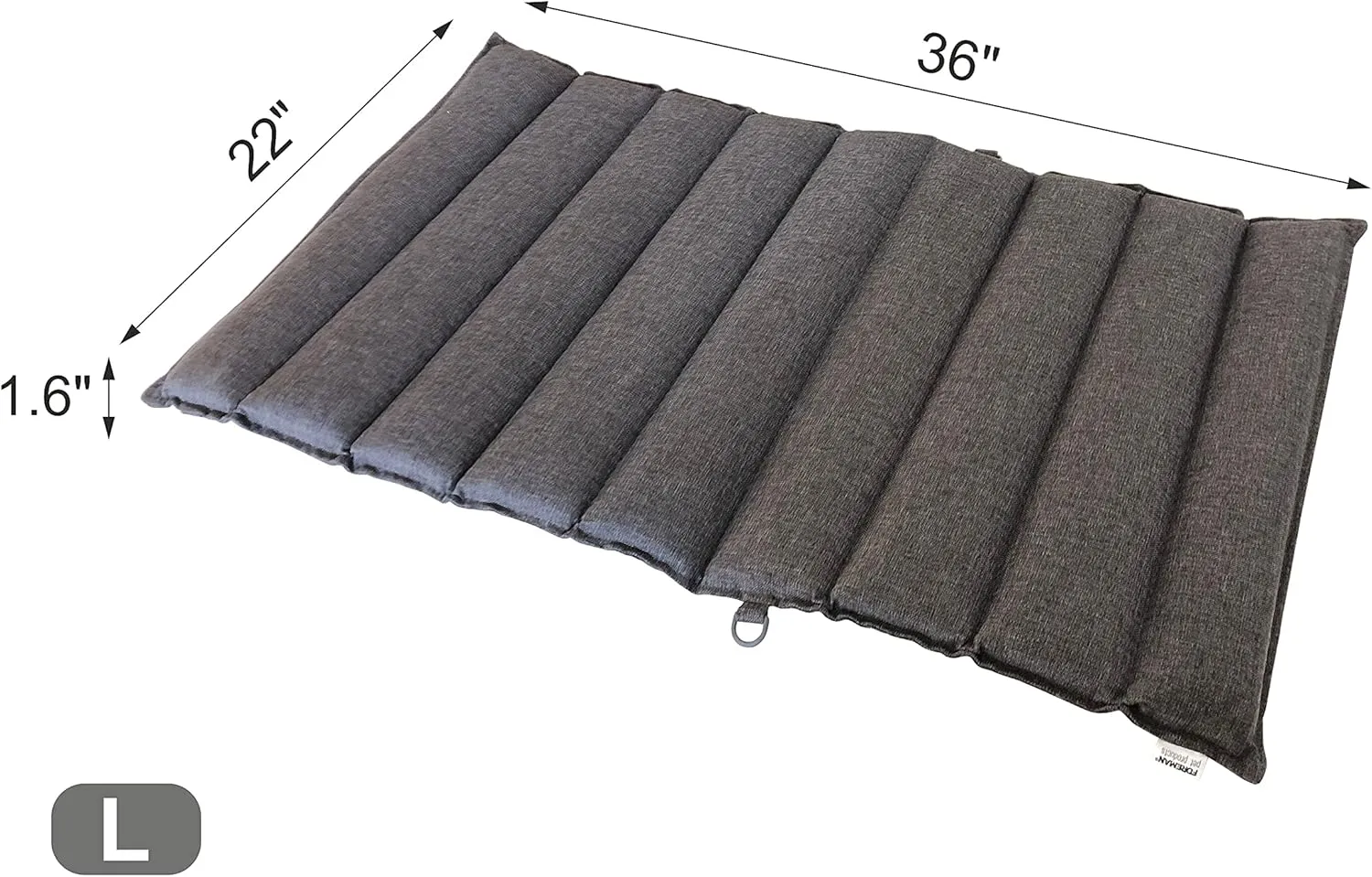 Foreman Foldable Outdoor Indoor Waterproof Heavy Duty Dog Bed Foam Mattress, Durable Water Resistant, Portable and Camping Travel Pet Mat, Large 36"-22", Gray