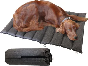 Foreman Foldable Outdoor Indoor Waterproof Heavy Duty Dog Bed Foam Mattress, Durable Water Resistant, Portable and Camping Travel Pet Mat, Large 36"-22", Gray