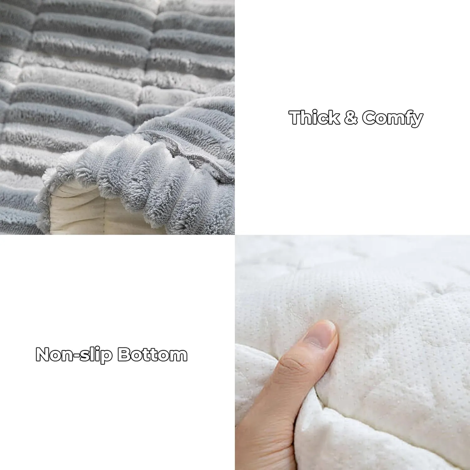 FUNNY FUZZY Pet Couch Covers for Sofa, Washable Dog Couch Cover Protector for Dogs, Flannel Couch Covers for Dogs Pet Friendly Pet Mat Bed Sofa Cover (Grey, 27.6"59.1")