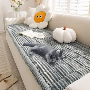 FUNNY FUZZY Pet Couch Covers for Sofa, Washable Dog Couch Cover Protector for Dogs, Flannel Couch Covers for Dogs Pet Friendly Pet Mat Bed Sofa Cover (Grey, 27.6"59.1")