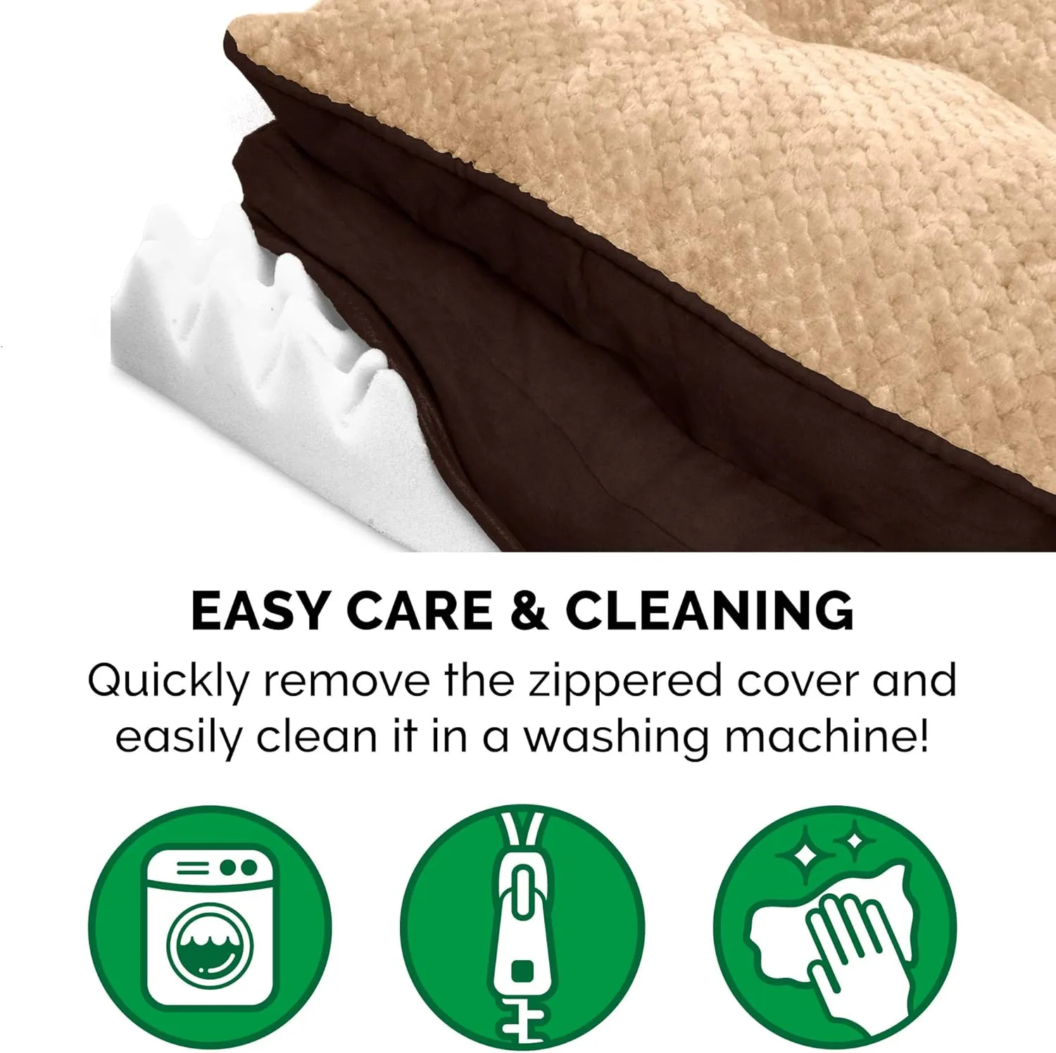 Furhaven Orthopedic Dog Bed for Large Dogs w/ Pillow Cushion Top & Removable Washable Cover, For Dogs Up to 95 lbs - Minky Plush & Suede Pillow Top Mattress - French Roast, Jumbo/XL