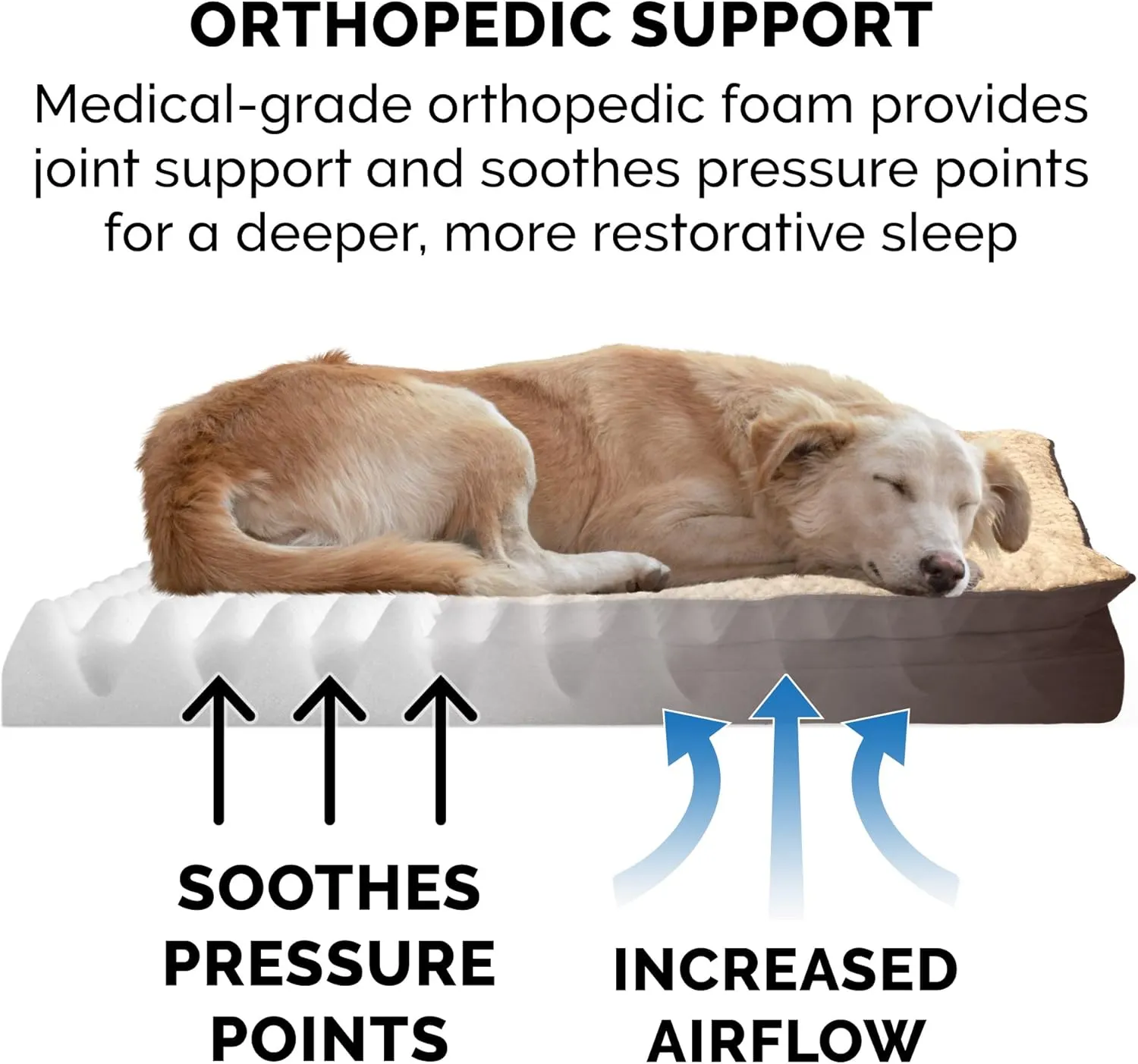 Furhaven Orthopedic Dog Bed for Large Dogs w/ Pillow Cushion Top & Removable Washable Cover, For Dogs Up to 95 lbs - Minky Plush & Suede Pillow Top Mattress - French Roast, Jumbo/XL