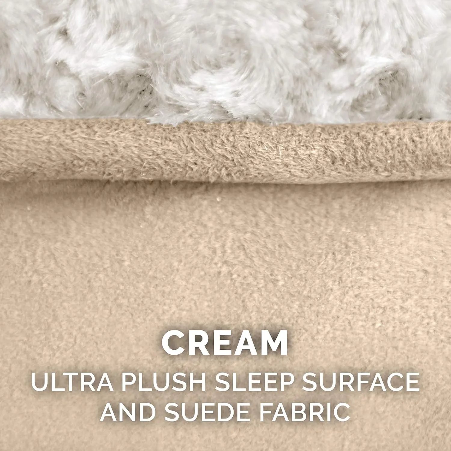Furhaven Orthopedic Dog Bed for Large Dogs w/ Removable Washable Cover, For Dogs Up to 75 lbs - Ultra Plush Faux Fur & Suede Luxe Lounger Contour Mattress - Cream, Jumbo/XL