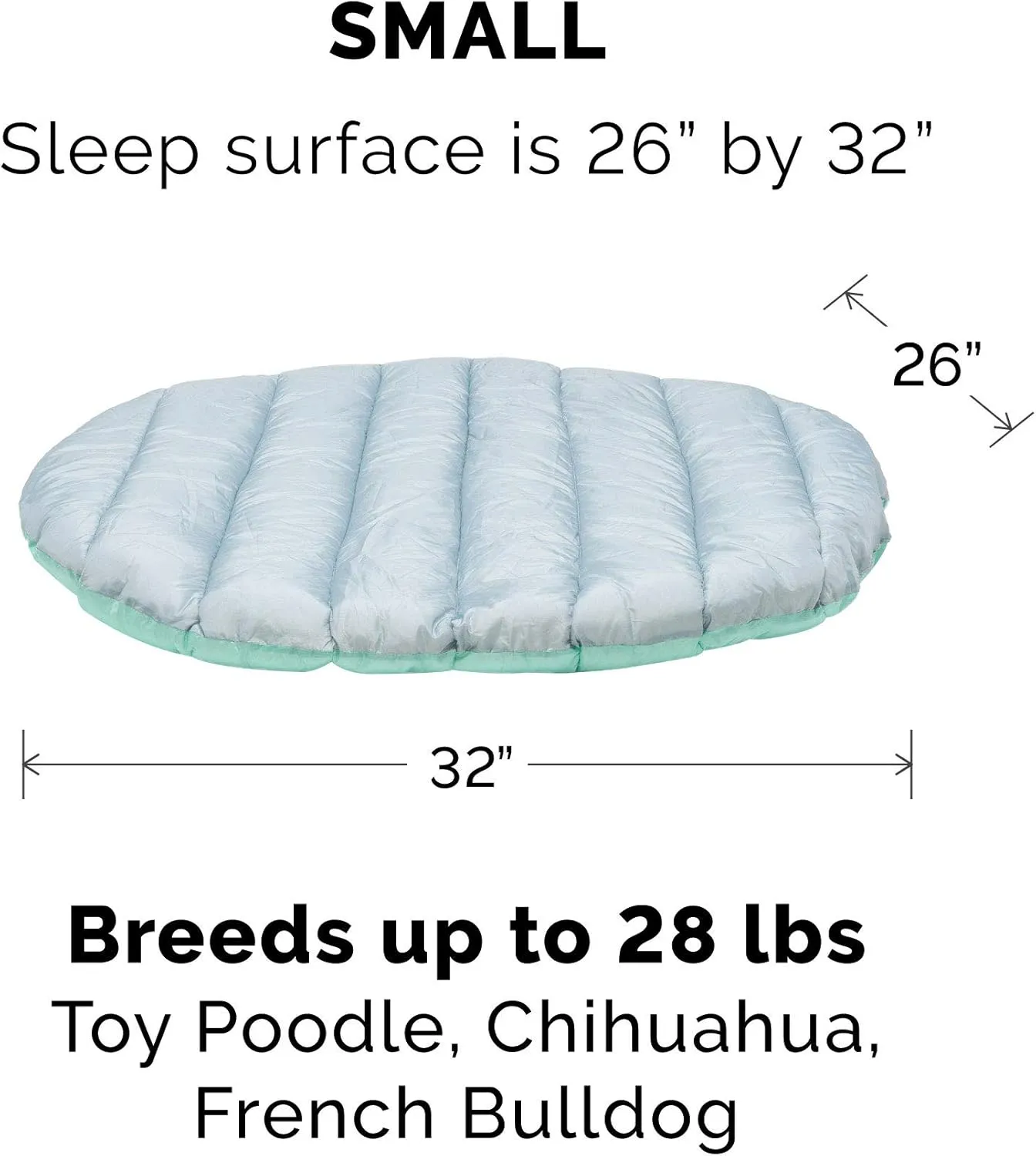 Furhaven Outdoor Travel Dog Bed for Small Dogs w/ Carry Bag, Washable & Foldable, Great for Crates & Kennels - Trail Pup Travel Pillow Mat w/ Stuff Sack Bag - Aqua/Granite Gray, Small