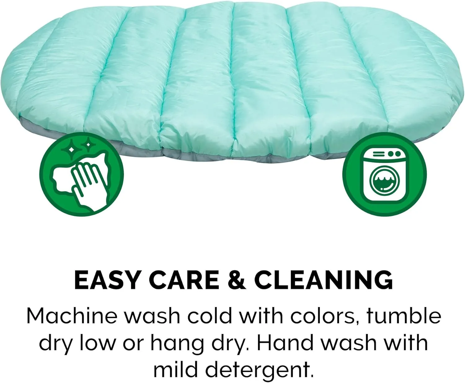 Furhaven Outdoor Travel Dog Bed for Small Dogs w/ Carry Bag, Washable & Foldable, Great for Crates & Kennels - Trail Pup Travel Pillow Mat w/ Stuff Sack Bag - Aqua/Granite Gray, Small