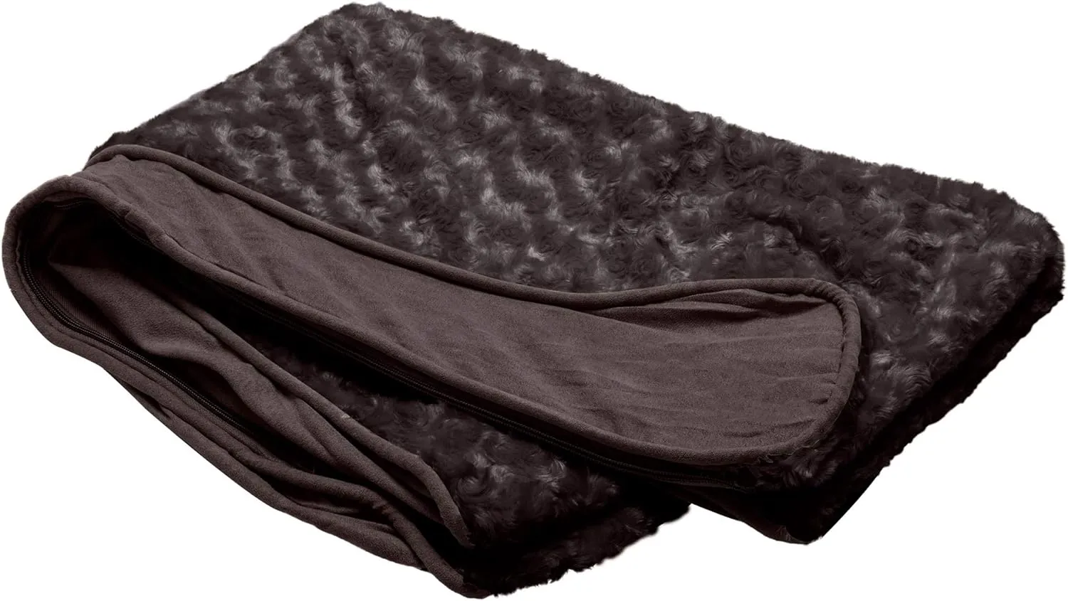 Furhaven Replacement Dog Bed Cover Ultra Plush Faux Fur & Suede Contour Luxe Lounger, Machine Washable - Chocolate, Jumbo Plus (XX-Large)