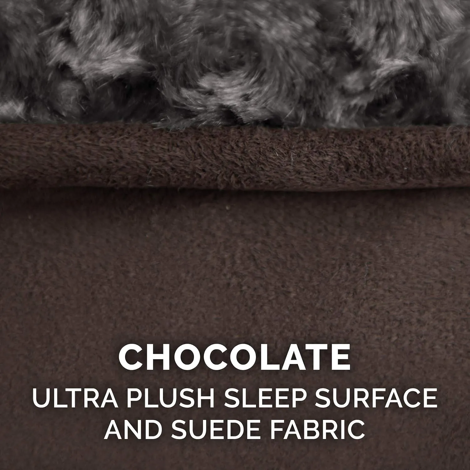 Furhaven Replacement Dog Bed Cover Ultra Plush Faux Fur & Suede Contour Luxe Lounger, Machine Washable - Chocolate, Jumbo Plus (XX-Large)