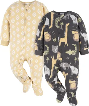 Gerber Baby Flame Resistant Fleece Footed Pajamas 2-pack