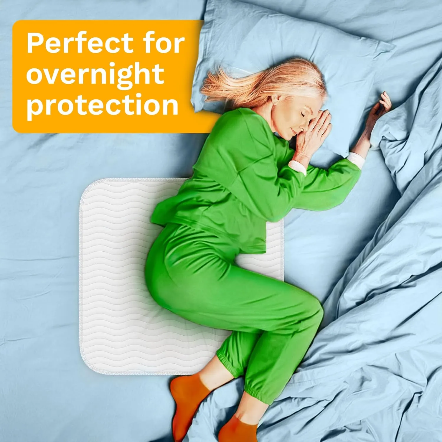 GREEN LIFESTYLE Washable Underpads - Large Bed Pads for use as Incontinence Bed Pads, Reusable Pet Pads, Great for Dogs, Cats, Bunny, Seniors Bed Pad (Pack of 4 - 34x36)