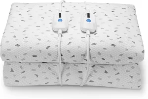 Heated Mattress Pad Queen Size 60"x80", Electric Underblanket Mattress Cover Bed Warmer Fit up to 15" Deep Pocket, Dual Control with 4 Heat Settings, Auto Off & Fast Heating & Machine Washable