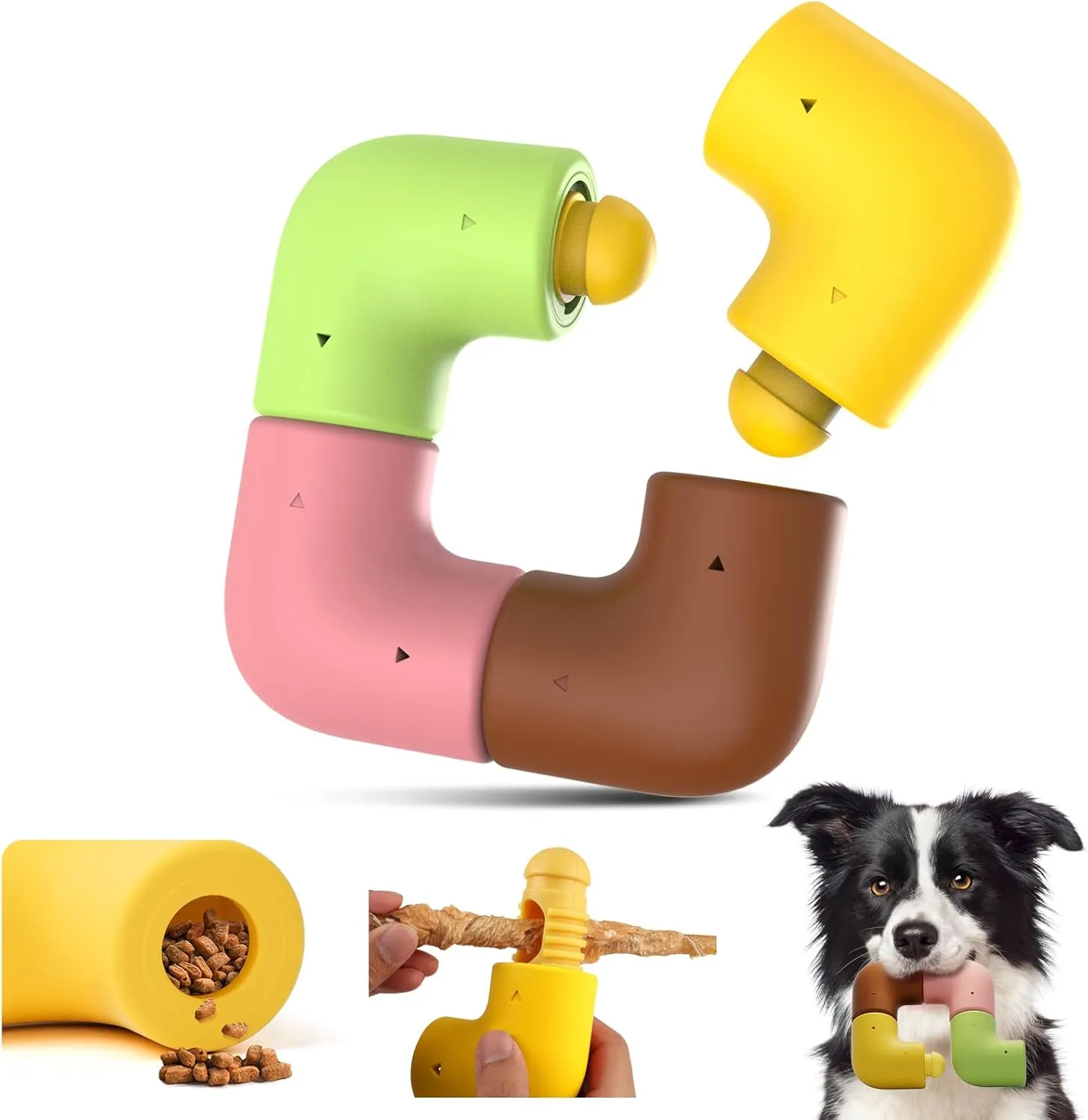 HETOO Dog Puzzle Enrichment Toys for Large Dogs: Aggressive Chewers Smart Dog Toy Interactive Mentally Stimulating Treat Toys to Keep Them Busy- Food Dispenser Toys for Medium Dogs- 4 Pack