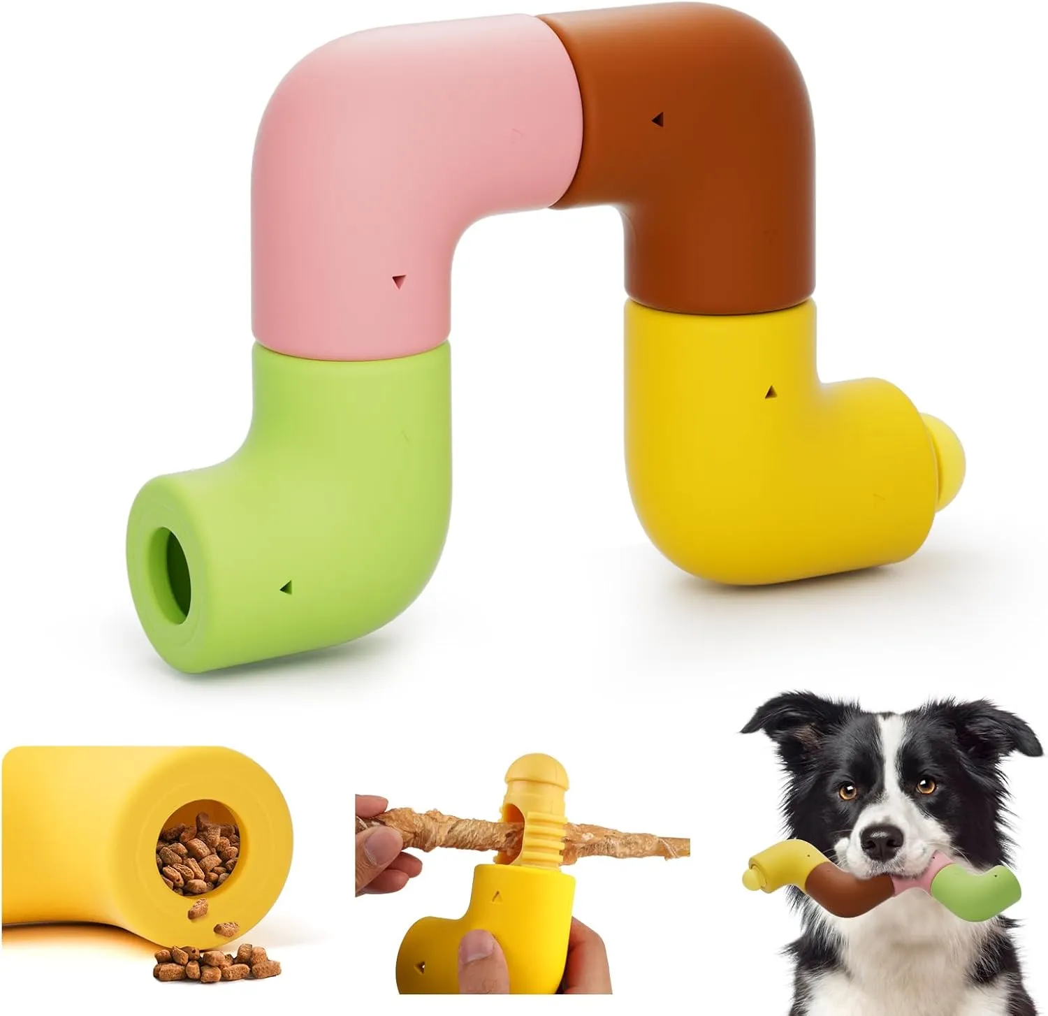 HETOO Dog Puzzle Enrichment Toys for Large Dogs: Aggressive Chewers Smart Dog Toy Interactive Mentally Stimulating Treat Toys to Keep Them Busy- Food Dispenser Toys for Medium Dogs- 4 Pack