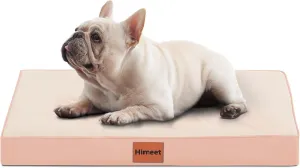 HIMEET- Outdoor Small Dog Bed for Crate 24 Inch Waterproof Washable with Removable Cover and Plastic Liner Soft Orthopedic Small Puppy Crate Liner for Kennel Little Pet Beds for Dogs up to 15lbs(Pink)