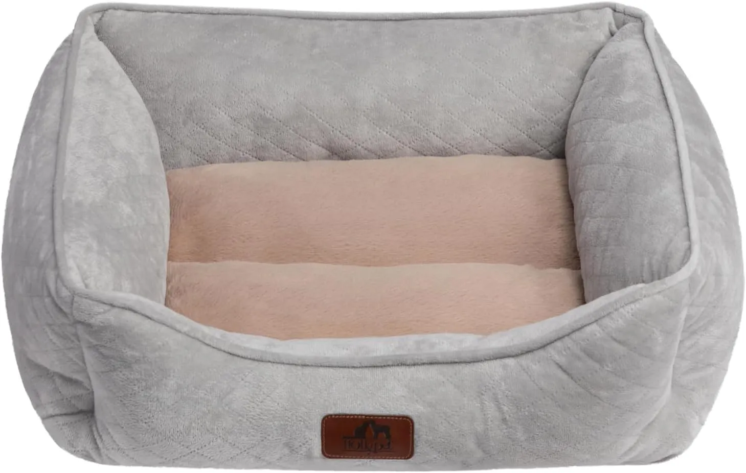 Hollypet Dog Bed Cat Beds for Medium Small Dogs/Puppy Indoor Cats, Microwave Quilted Rectangle Washable Soft Calming Sleeping Durable Pet Cuddler Bed with Anti-Slip Bottom, S, Gray