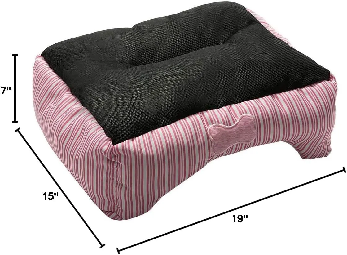 Hollypet TC Fabric Plush Small Dog Cat Bed Self-Warming Pet Bed, Pink