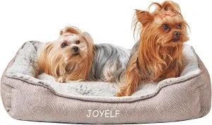 JOYELF Dog Bed Washable Calming Cat Bed Sofa, Cute Fluffy Pet Couch Bed for Puppy, Kitten, Small Dog and Cat - Small Rectangle