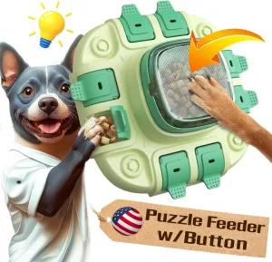 KADTC Dog Puzzle Toys Level 2 in 1 for Small/Medium/Large Dogs Slow Feeder with Button Boredom Busters Keep Them Busy Enrichment Toy Treat Puzzles Food Dispenser Puppy Brain Mental Stimulation Game
