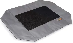 K&H Pet Products Dog Cot Replacement Cover, Designed to fit K&H Medium Pet Cots (Sold Separately), Indoor Outdoor, Breathable Cooling Mesh Center, Machine Washable - Medium 32 X 25in Gray