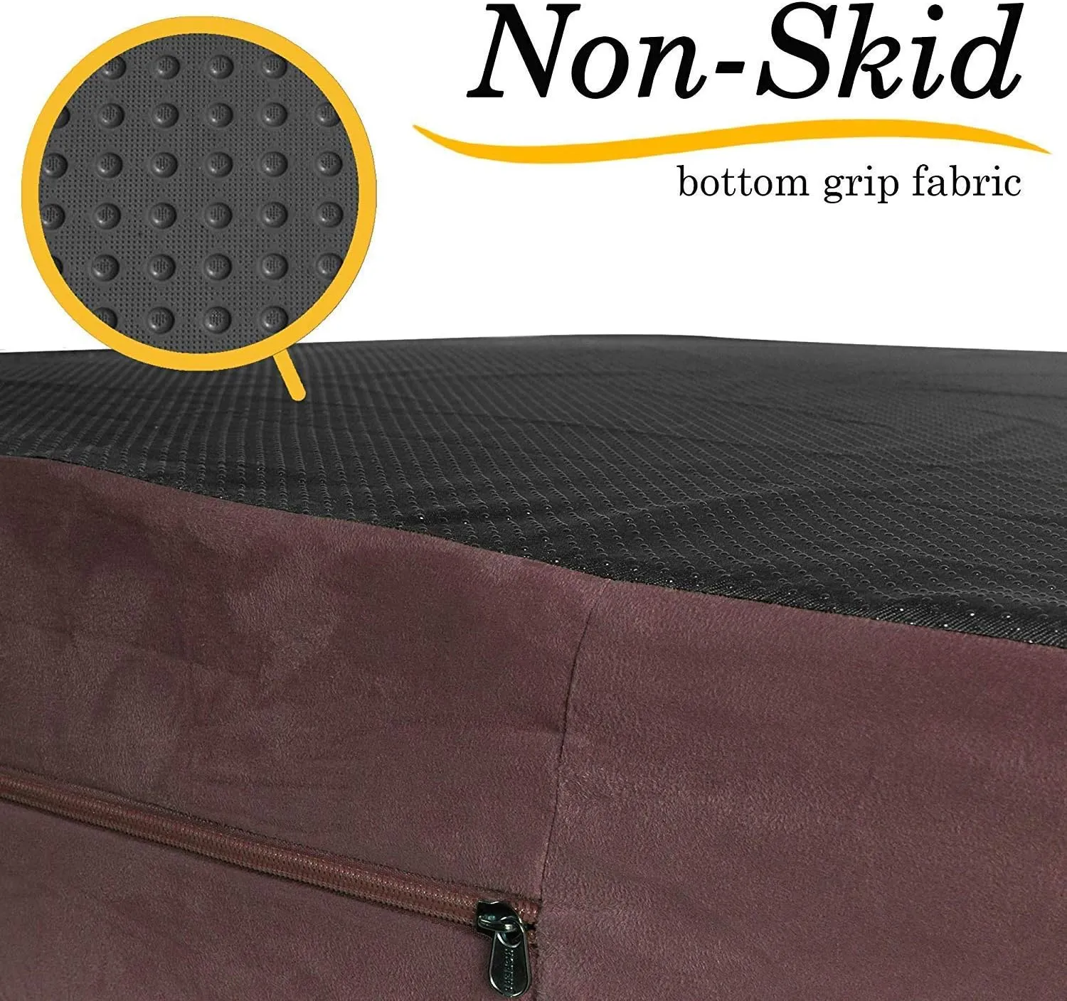 KOPEKS Dog Bed Replacement Cover Memory Foam Beds - Plush Brown - Extra Large (Jumbo Size) (KPS-1095)