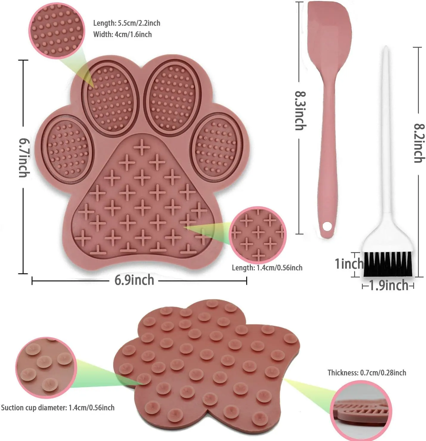 Lick Mat for Dogs and Cats - Slow Feeder Licking Pad with Suction Cups, Food-Grade Silicone for Bathing, Grooming, Nail Trimming & Anxiety Relief, Non-Toxic Pet Lick Mat (Pink)