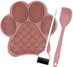 Lick Mat for Dogs and Cats - Slow Feeder Licking Pad with Suction Cups, Food-Grade Silicone for Bathing, Grooming, Nail Trimming & Anxiety Relief, Non-Toxic Pet Lick Mat (Pink)