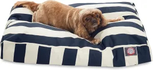Majestic Pet Rectangle Medium Dog Bed Washable  Non Slip Comfy Pet Bed  Dog Crate Bed with Removable Washable Cover  Dog Kennel Bed for Sleeping - Dog Bed Medium Breed 36x29x4 Inch  Navy Blue