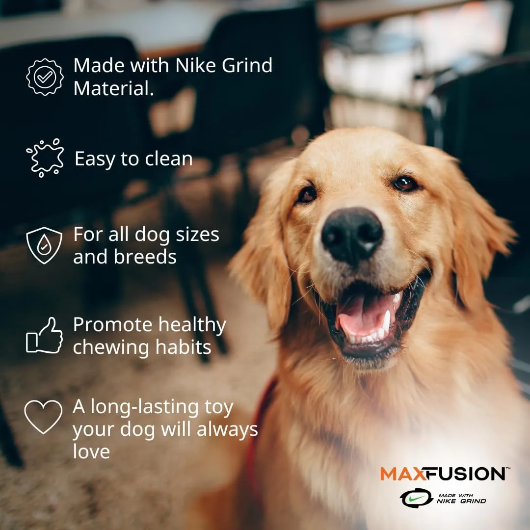 Max Fusion Made with Nike Grind, Arlee Kettlebell Treat Dispensing Dog Toy, Durable Blue Dog Treat Toy, Treat Dispenser Toys, Natural Rubber Chew Toy, Large, 1 Count