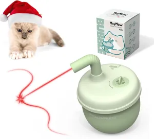 MayMaw Cat Laser Toy - Laser Cat Toys for Indoor Cats, Rechargeable Automatic Cat Toy, Interactive Cat Toy with Tumbler Design, 360 Random Trajectory, 3 Modes, Catnip Included (Green)