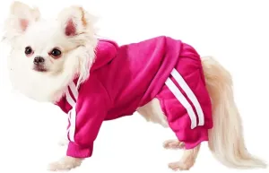 MeowWow Small Puppy Dog Hoodie Puppy Clothes Sweater 4 Legs Dogs Jumpsuit Fleece Sweatshirt Pet Outfit Girl Winter Clothes Cotton Puppy Hoodies for Small Medium Dogs Cats Apparel