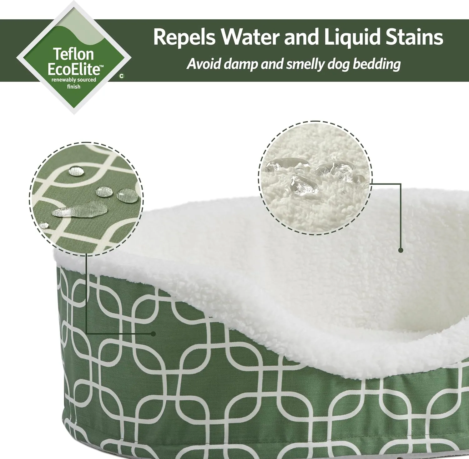 MidWest Homes for Pets Orthoperdic Egg-Crate Nesting Pet Bed w/Teflon Fabric Protector, XS Green