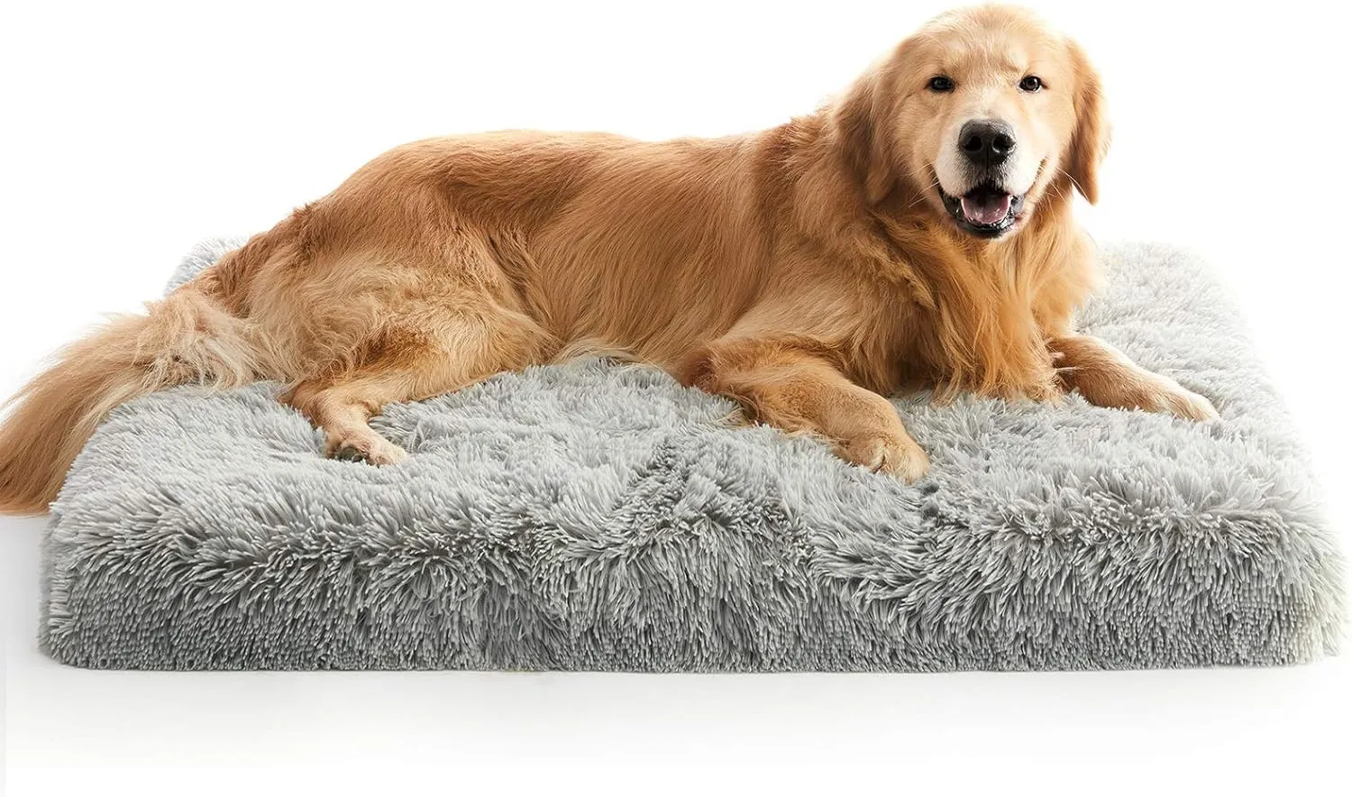 MIHIKK Large Dog Bed - Orthopedic Egg Foam with Removable Washable Cover, Waterproof Mattress, Comfy Anti Anxiety Pet Bed, 36x27 inch, Gray