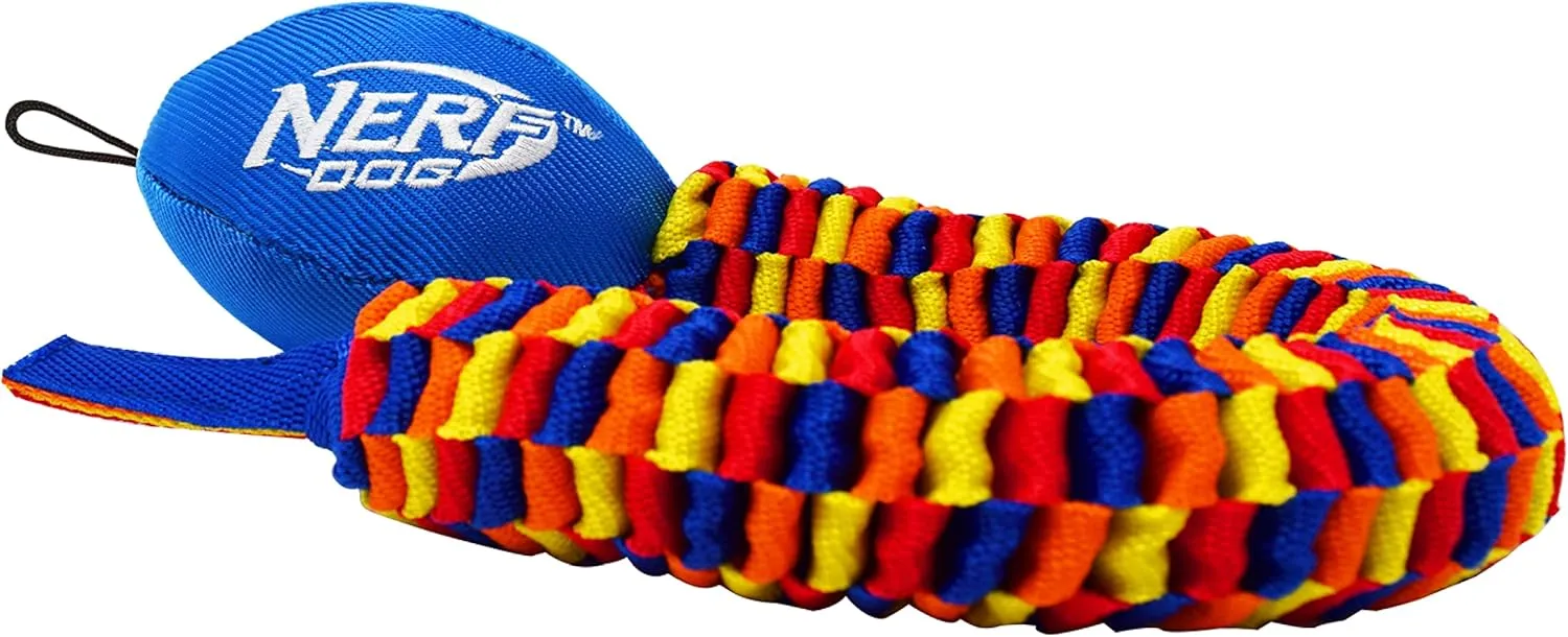 Nerf Dog Rainbow Vortex Chain Tug Dog Toy, Lightweight, Durable and Water Resistant, 19 Inches, For Medium/Large Breeds, Single Unit, Rainbow Colored