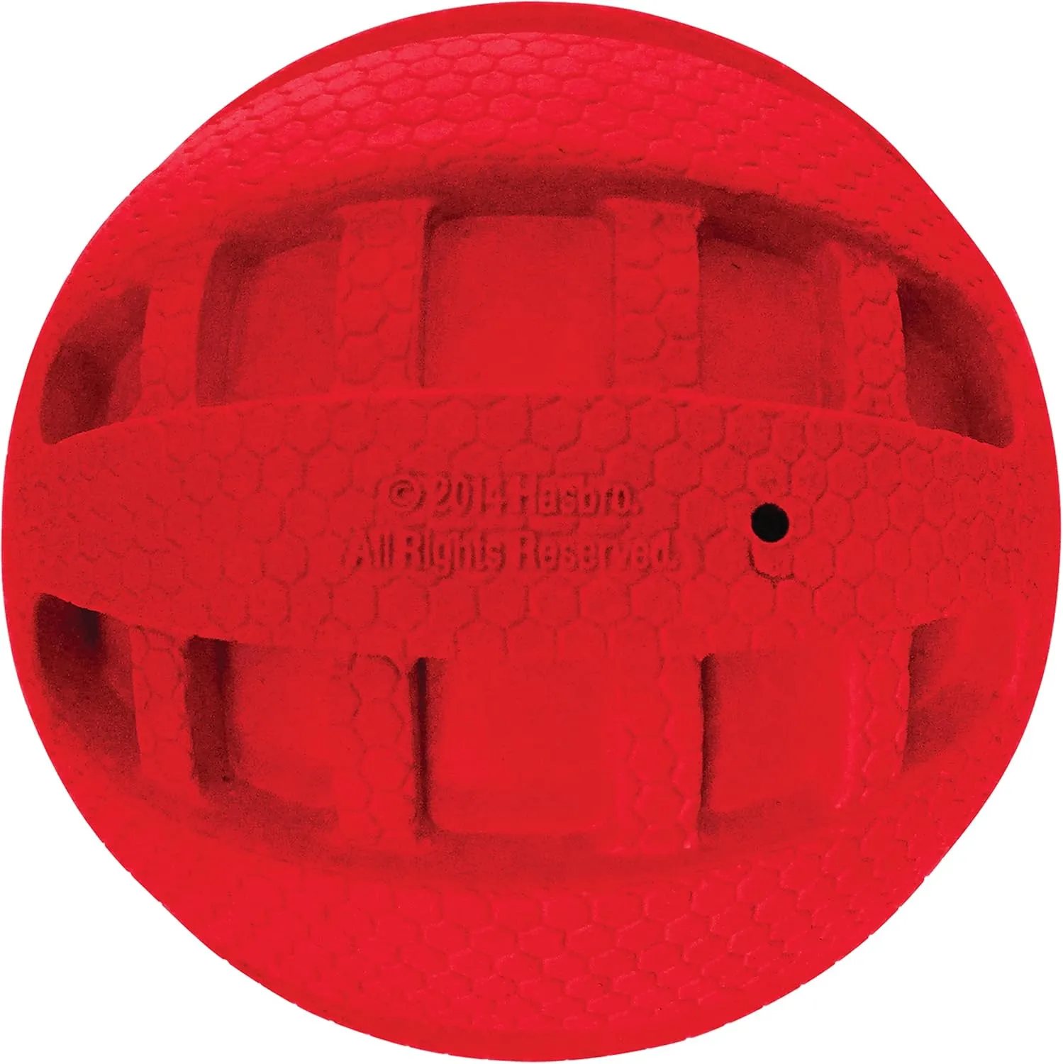 Nerf Dog Rubber Ball Dog Toy with Checkered Squeaker, Lightweight, Durable and Water Resistant, 4 Inch Diameter for Medium/Large Breeds, Single Unit, Red