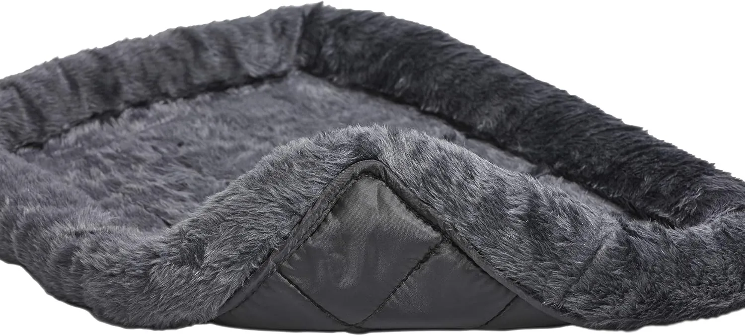 New World Pet Products Gray Dog Bed | Bolster Dog Bed Fits Metal Dog Crates | Machine Wash & Dry