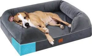 Orthopedic Dog Bed Full Memory Foam, 36x28, Grey, Waterproof Liner, Removable Cover, CertiPUR-US Certified