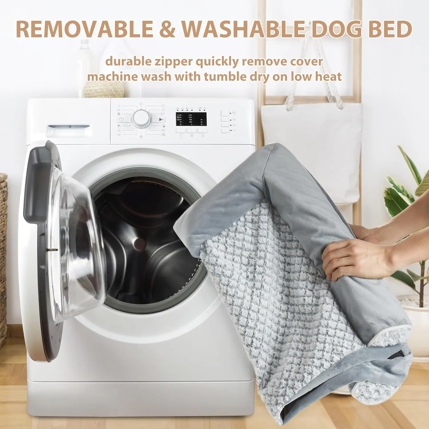 Orthopedic Dog Beds for Extra Large Dogs, Waterproof Memory Foam XL Pet Bed with Sides, Non-Slip and Egg-Crate Foam Big Dog Couch Bed with Washable Removable Cover, Grey