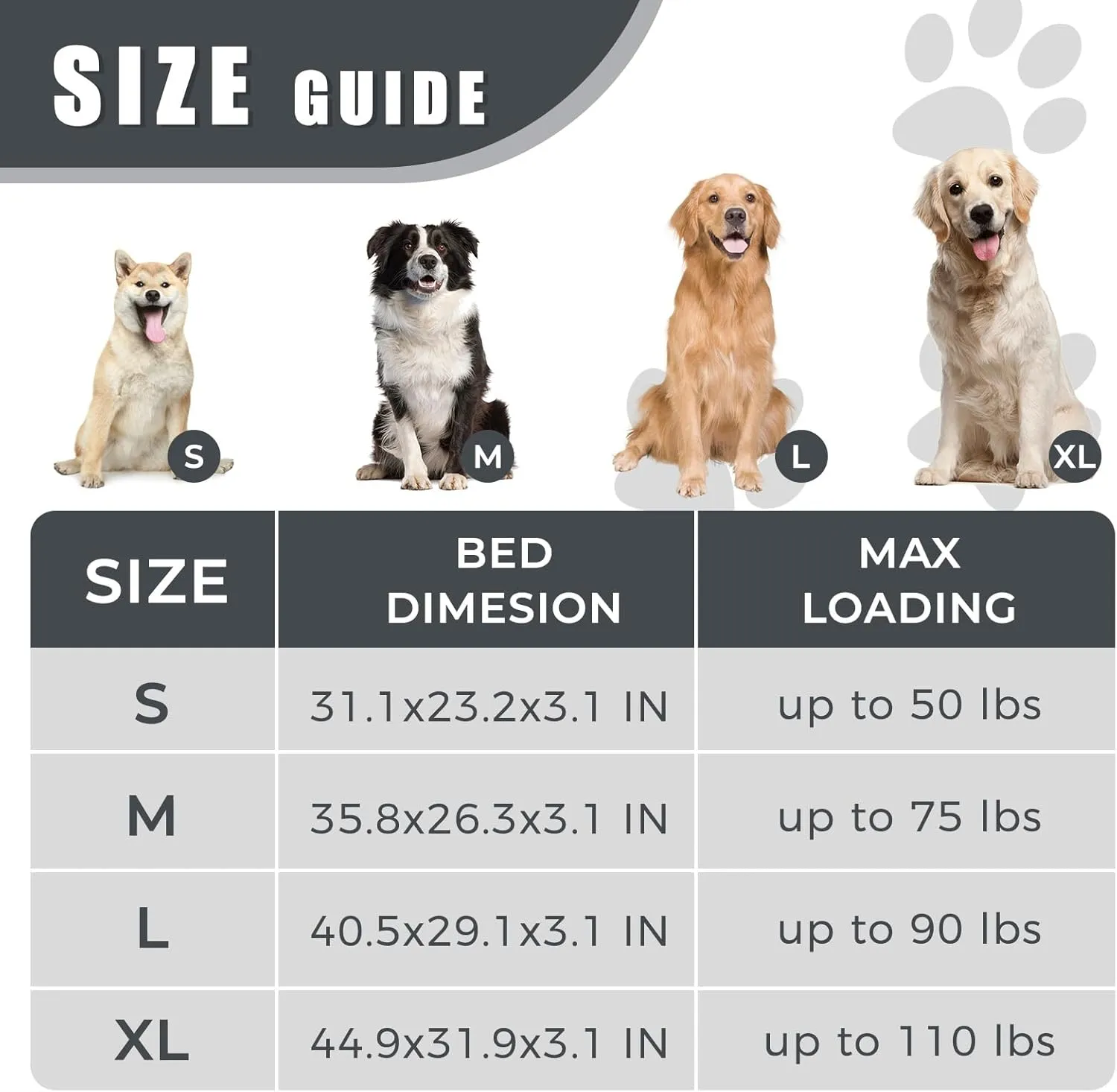 Orthopedic Outdoor Waterproof Dog Beds for Medium Dogs, Washable Crate Bed with Egg Crate Foam Pet Bed Mat and Removable Oxford Fabric Cooling Cover,36"x 26", Black