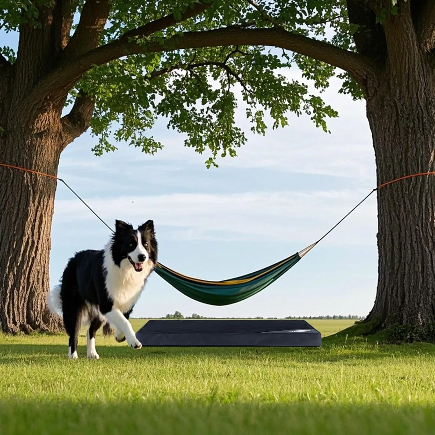 Orthopedic Outdoor Waterproof Dog Beds for Medium Dogs, Washable Crate Bed with Egg Crate Foam Pet Bed Mat and Removable Oxford Fabric Cooling Cover,36"x 26", Black