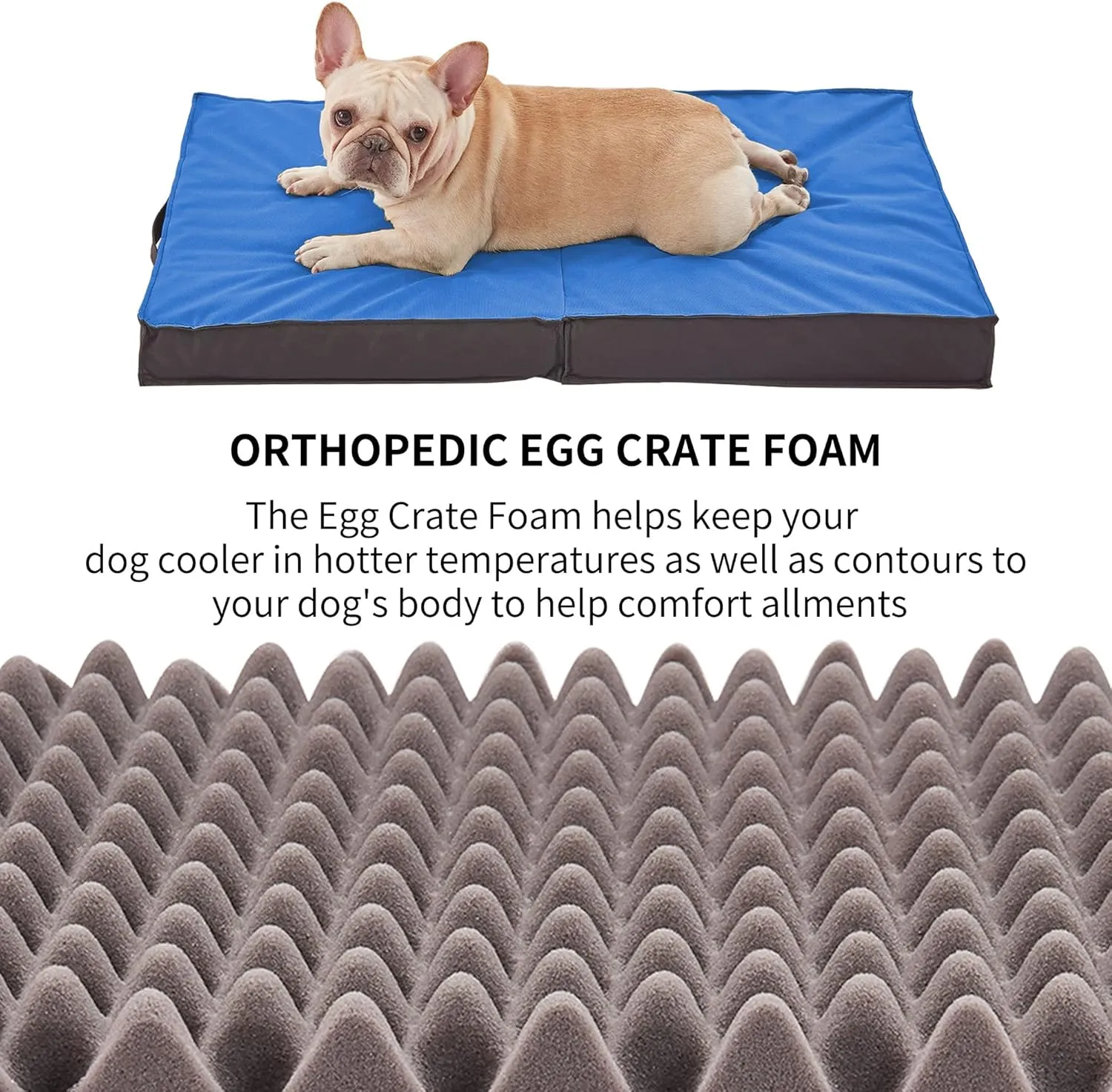 Outdoor Dog Bed for Large Dogs, Waterproof and Portable with Washable Cover, Foldable Cooling Orthopedic Bed for Outside and Indoor Use, 35" All Weather