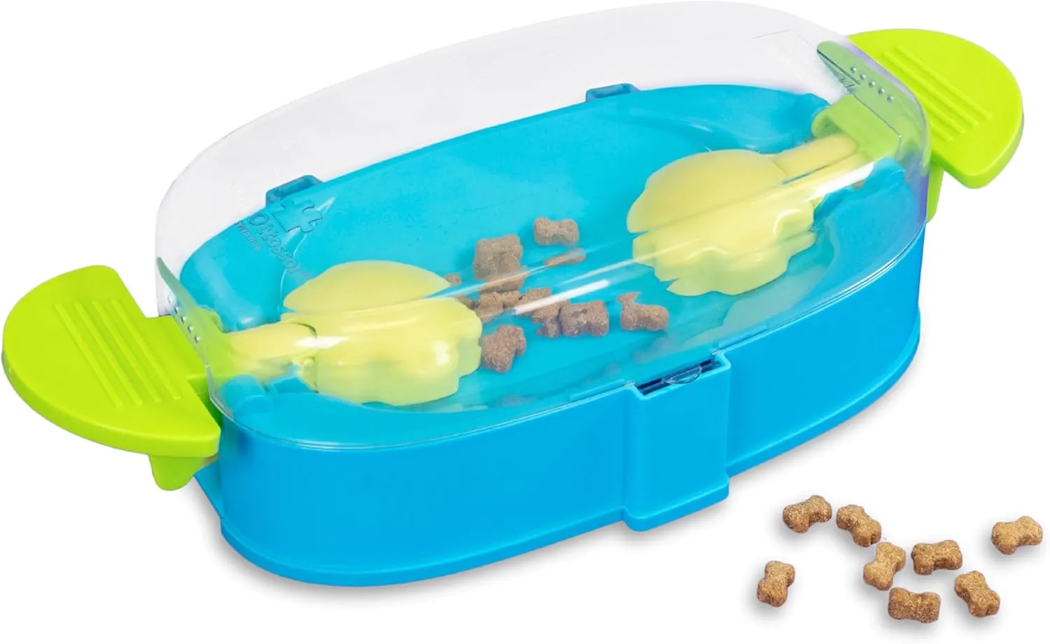 Outward Hound by Nina Ottosson Paw N' Play Dog Treat Puzzle, Level 2 Intermediate Enrichment Toy, Blue, Small