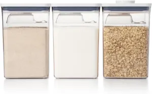 OXO Good Grips 6 Piece(3 Containers & 3 Scoops) Large Canister Set with Scoops, 4.4 qt each, White