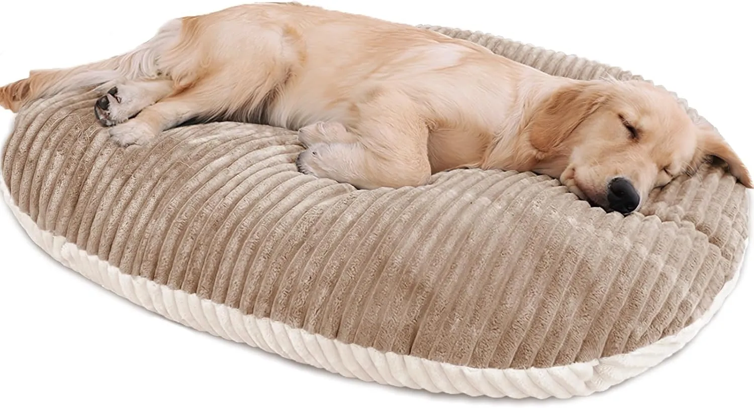 Patas Lague Reversible Orthopedic Dog Bed for Small Dogs 24''x18'', Memory Foam Supportive Therapy Fillings Deep Sleep Pet Beds with Removable Cover Soft Warm Washable Cat Cuddler Khaki
