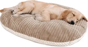 Patas Lague Reversible Orthopedic Dog Bed for Small Dogs 24''x18'', Memory Foam Supportive Therapy Fillings Deep Sleep Pet Beds with Removable Cover Soft Warm Washable Cat Cuddler Khaki