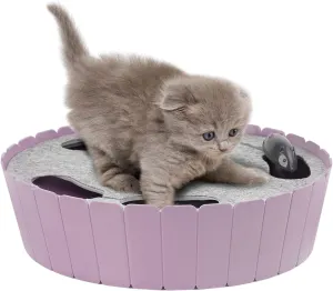 Pawaboo Interactive Cat Toy With Running Mouse, Electronic Motion Automatic Teaser for Indoor Cats, Pop and Play Hide Seek Hunting Mouse for Pet Kitten Play Fun Exercise, Purple