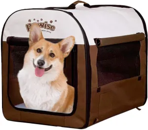 PAWISE Collapsible Soft Dog Crate Pet Kennel Houses, Portable Dog Crates for Medium Dogs, Lightweight Travel Crate Kennel Indoor & Outdoor, 31"x22"x24",Large