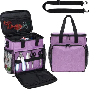 Pet Grooming Tote Bag, Cat Grooming Tools Organizer Bag, Dog Grooming Supplies Organizer Storage for Pets Grooming Kit and Dog Wash Shampoo Accessories(Bag Only) (Purple)