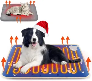 Pet Heating Pad for Cat Dog Electric Heated Pad Pet Warming Bed Mat with Timer Adjustable Temperature Electric Pet Heated Bed Mat with Cover